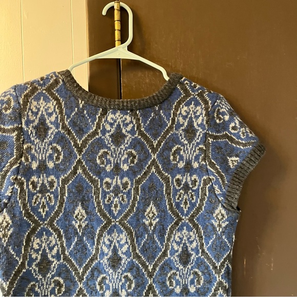 Sundance Lapland Jacquard Sweater Dress Lambswool Blend Fair Isle Cap Sleeves S - Picture 7 of 10